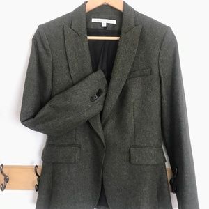 Veronica Beard Classic Jacket, Green Tweed, Size 6